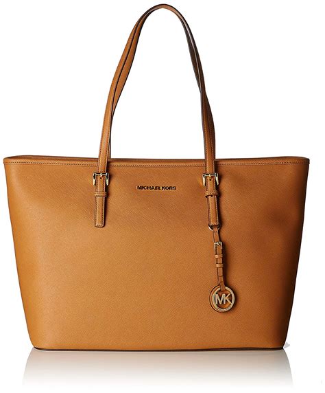 jet set travel medium leather tote michael kors|Michael Kors designer tote jet set.